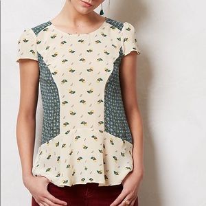 Anthropologie Maeve 100% silk Acorn top